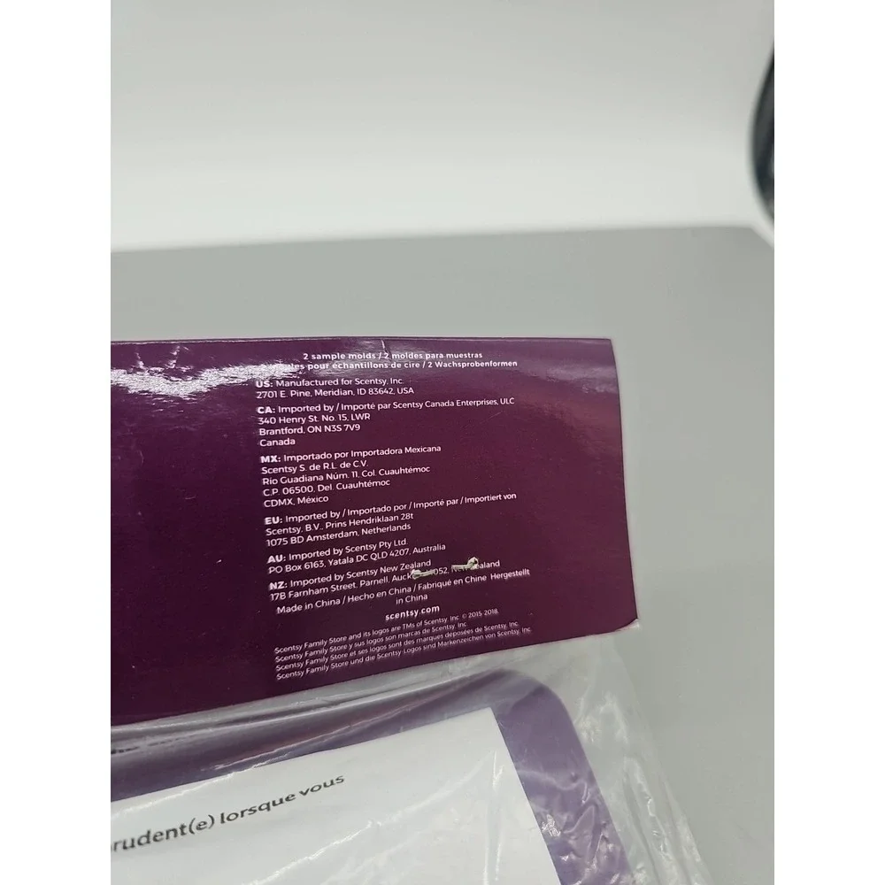 Scentsy Set of Two Purple Wax Bar Logo Shaped Silicone Molds New